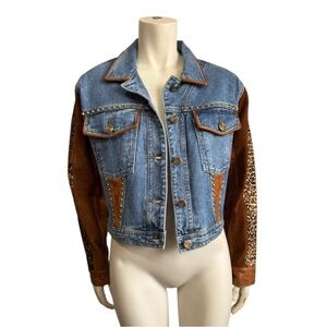 Cache Y2K Leopard Jean Jacket
- Suede Leather Denim - Women's Size Small NWT
